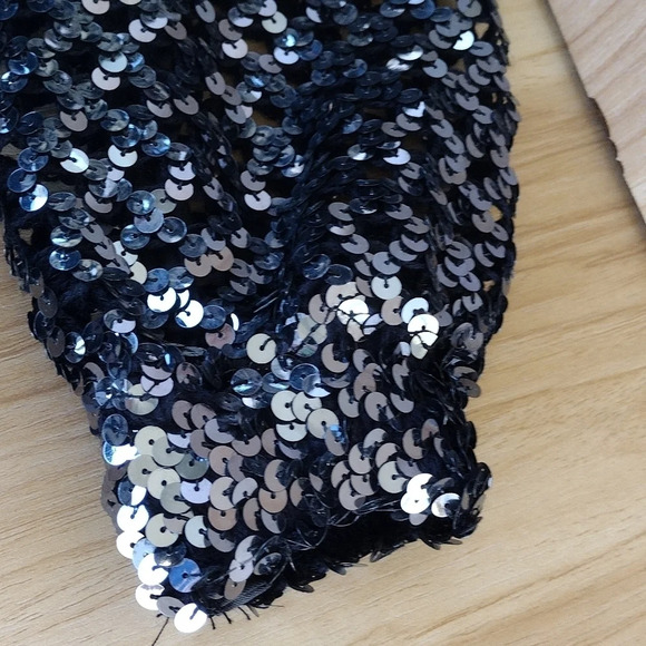 Vintage Three Flags California Sequin Jacket Size 6 Open Front Cardigan - Picture 3 of 12